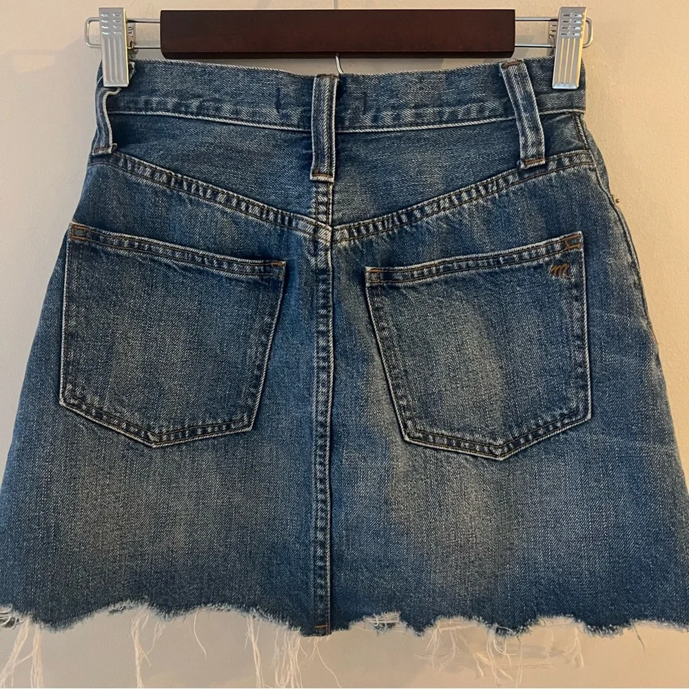 Madewell Button Fly Jean Denim Skirt Size - Picture 4 of 6